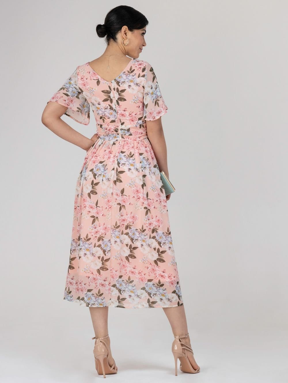 Jolie Moi Jolie Moi Women's Mabilie Chiffon Maxi Dress in Light Pink - 4