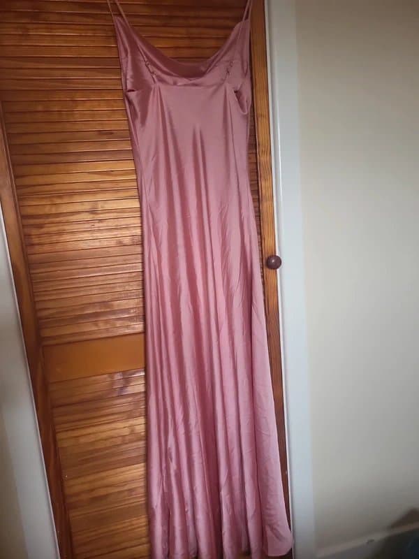 New Look Pink satin cowl neck dress