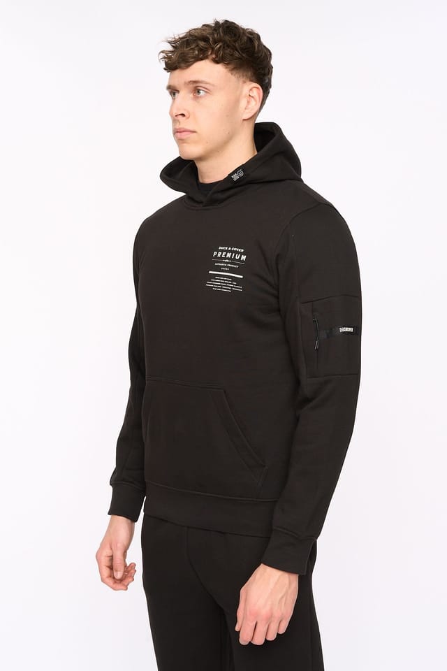 Duck&Cover Duck&Cover Men's Rayland Functional Hoodie with Mixed Media Print in Black - 2