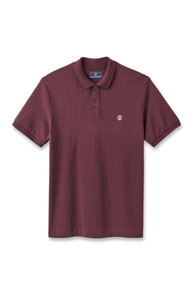 British Boxers British Boxers Men's "Aubergine" Logo Polo Shirt in Aubergine - 1