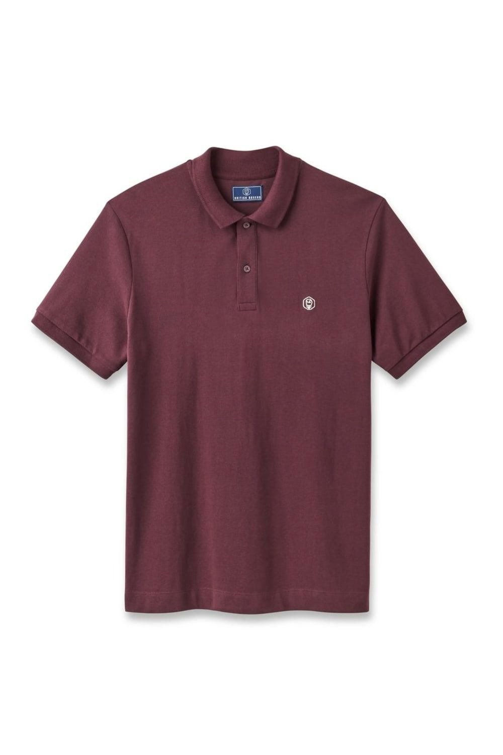 British Boxers British Boxers Men's "Aubergine" Logo Polo Shirt in Aubergine - 2
