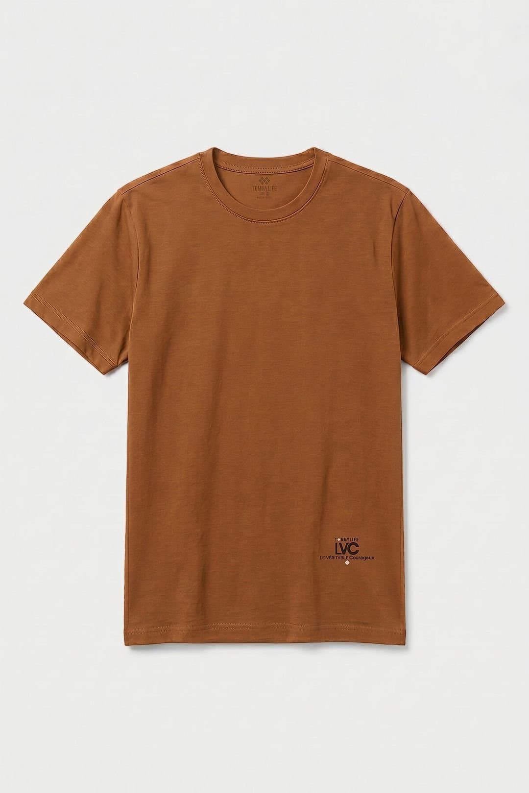 Tommy Life Tommy Life Men's Cotton Blend T-Shirt in Brown