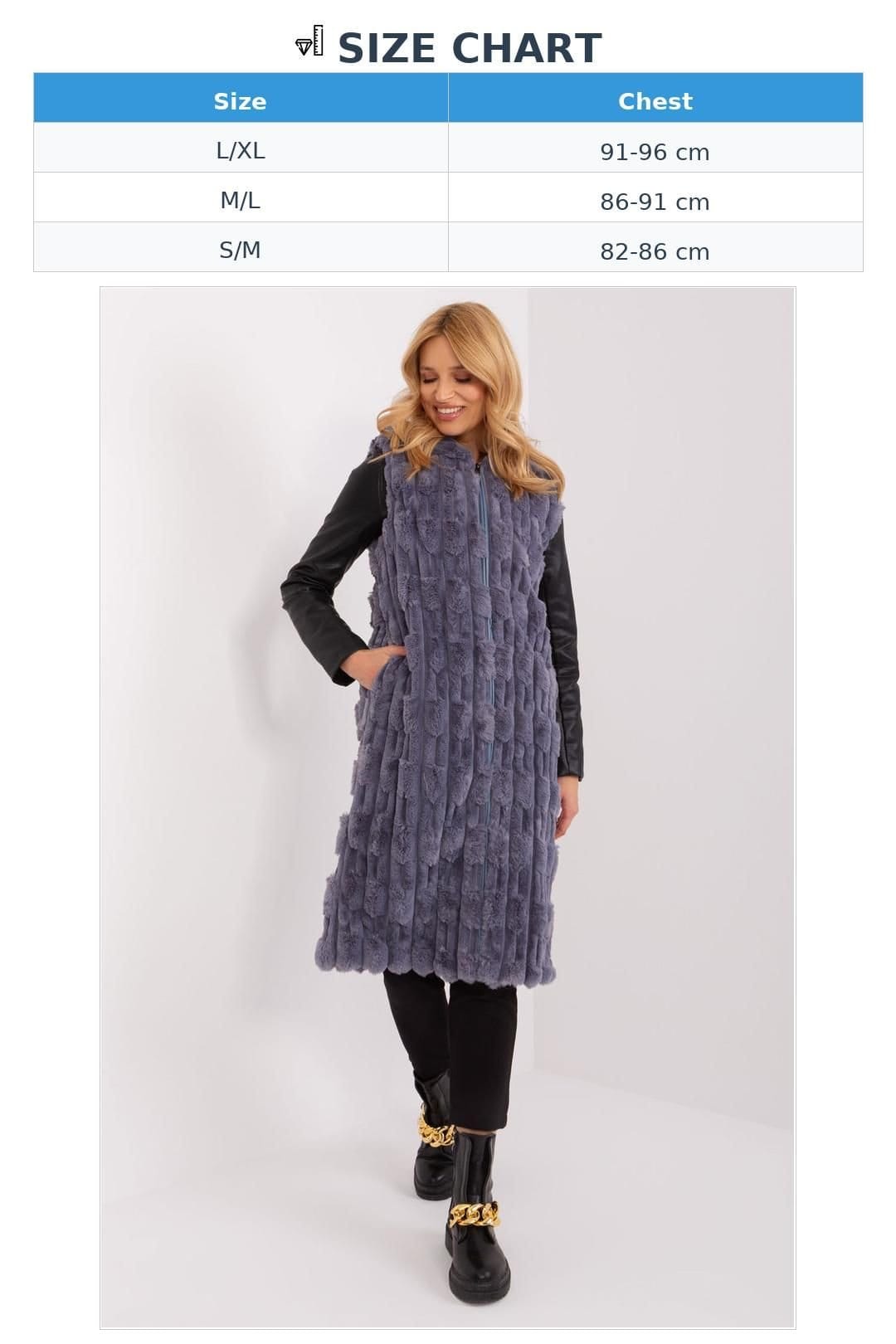 Love Lace Love Lace Women's Hooded Faux Fur Vest with Zipper Pockets in Grey - 4