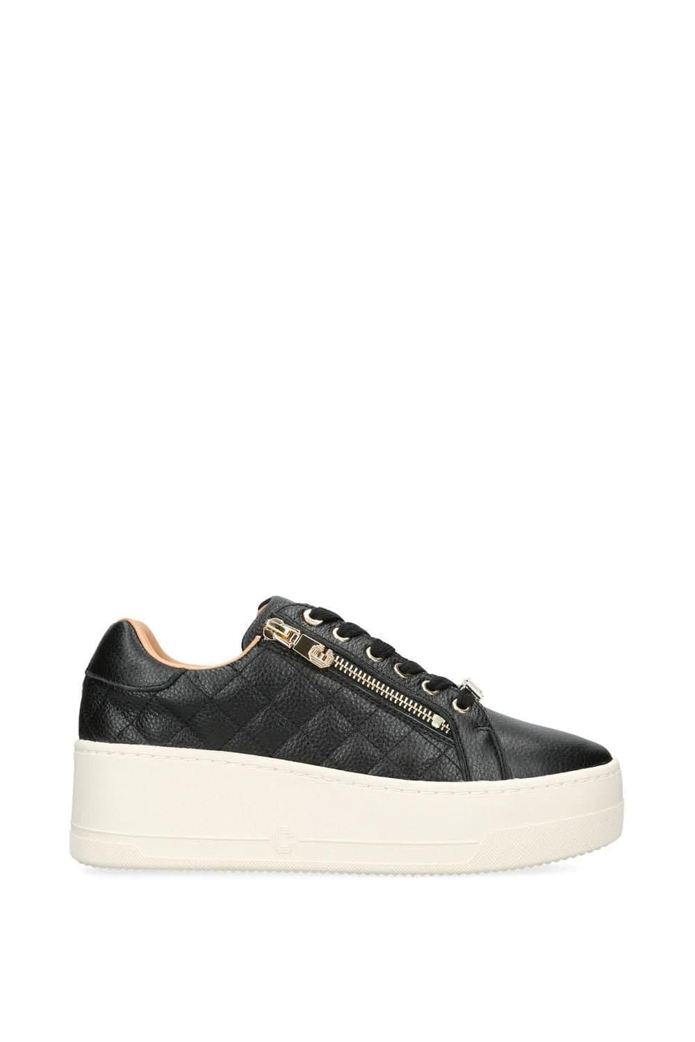 Carvela Carvela Black Leather Quilted Trainers