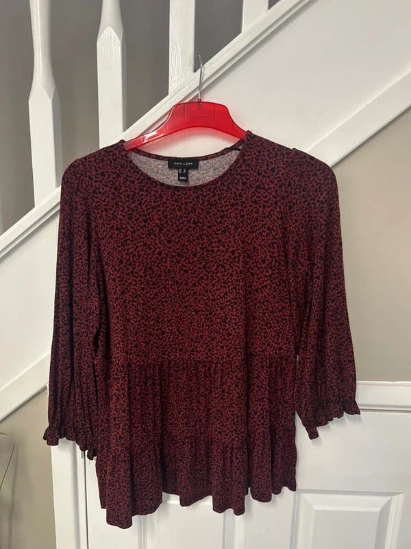 New Look (W84) burgundy new look leopard print top 12
