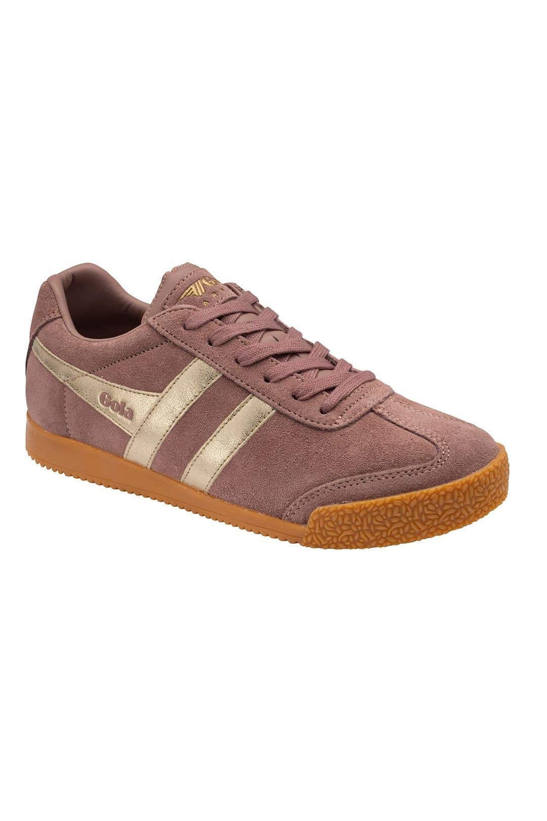 Gola Classics Gola Classics Women's 'Harrier Mirror' Suede Lace-Up Trainers in Dark Pink
