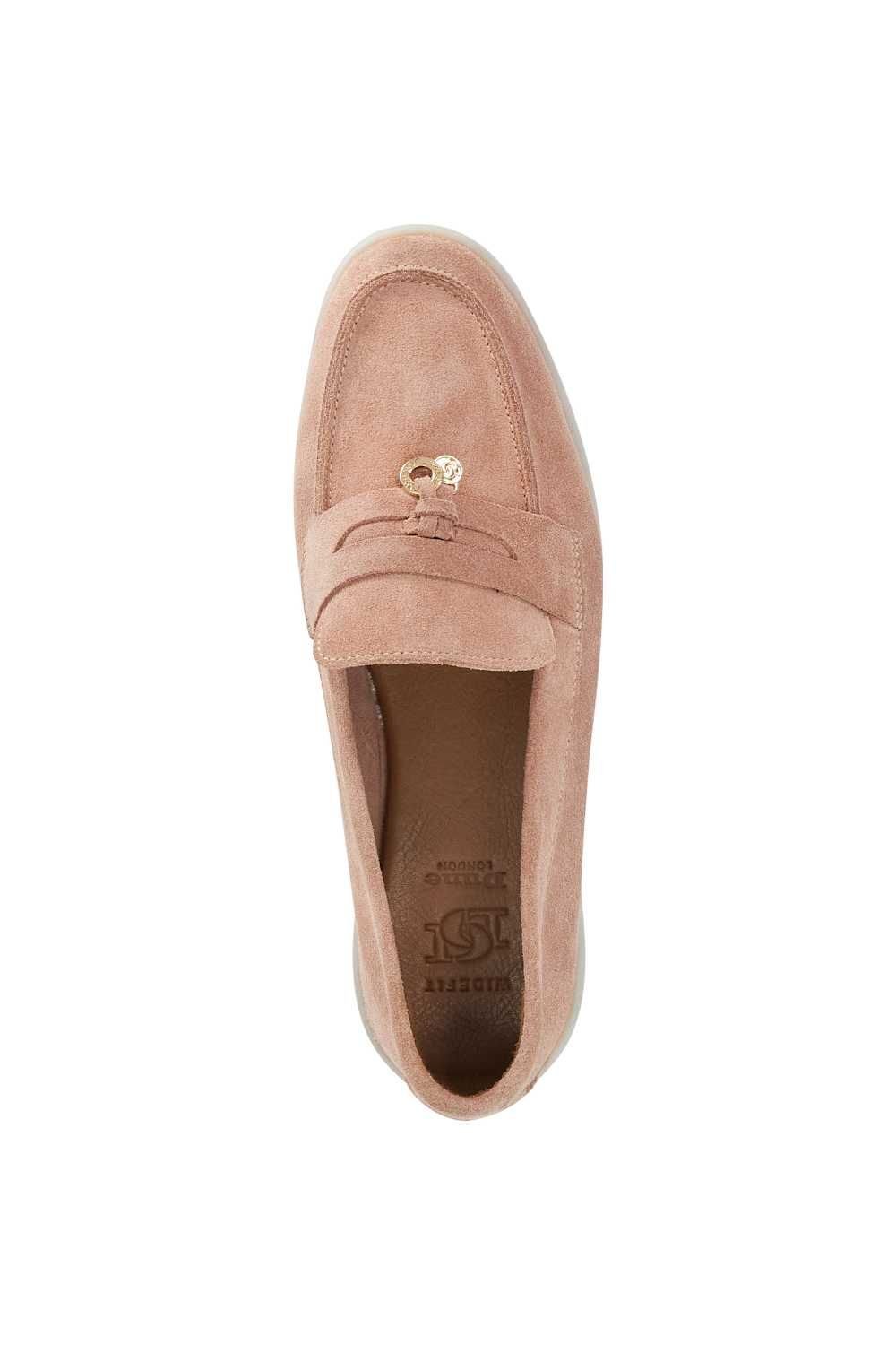 Dune London Dune London Women's Wide Fit 'Grinning' Suede Loafers in Pink - 4