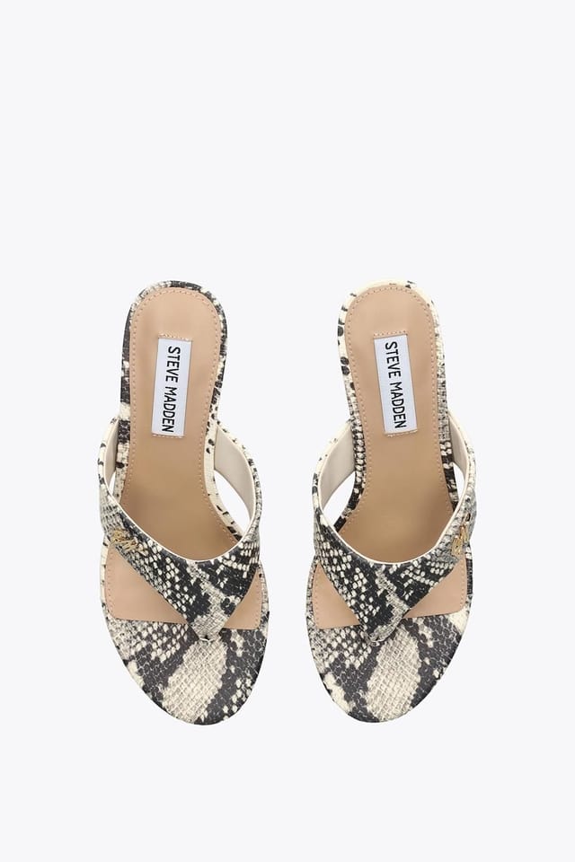 Steve Madden STEVE MADDEN Women's 'Soundview Snakeprint' Sandals in Cream - 2