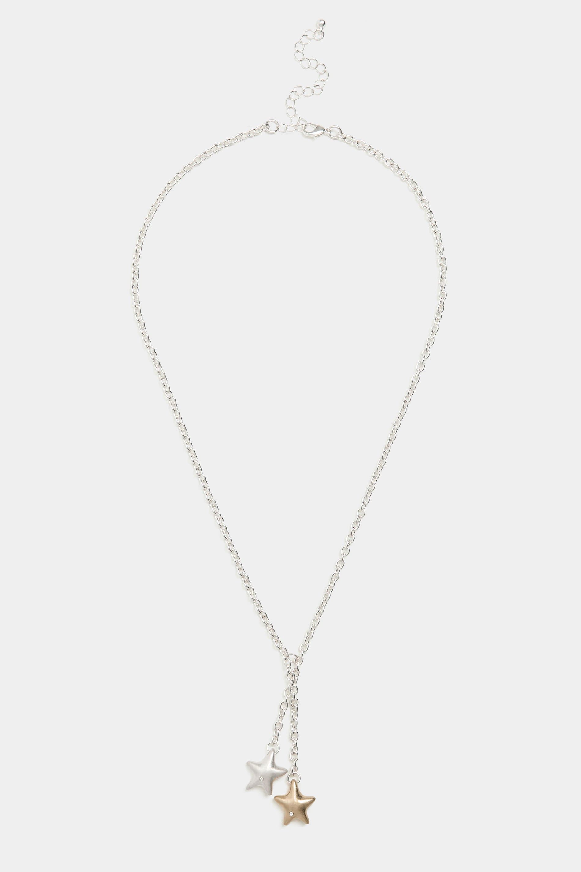 Yours Silver Tone Long Star Drop Necklace