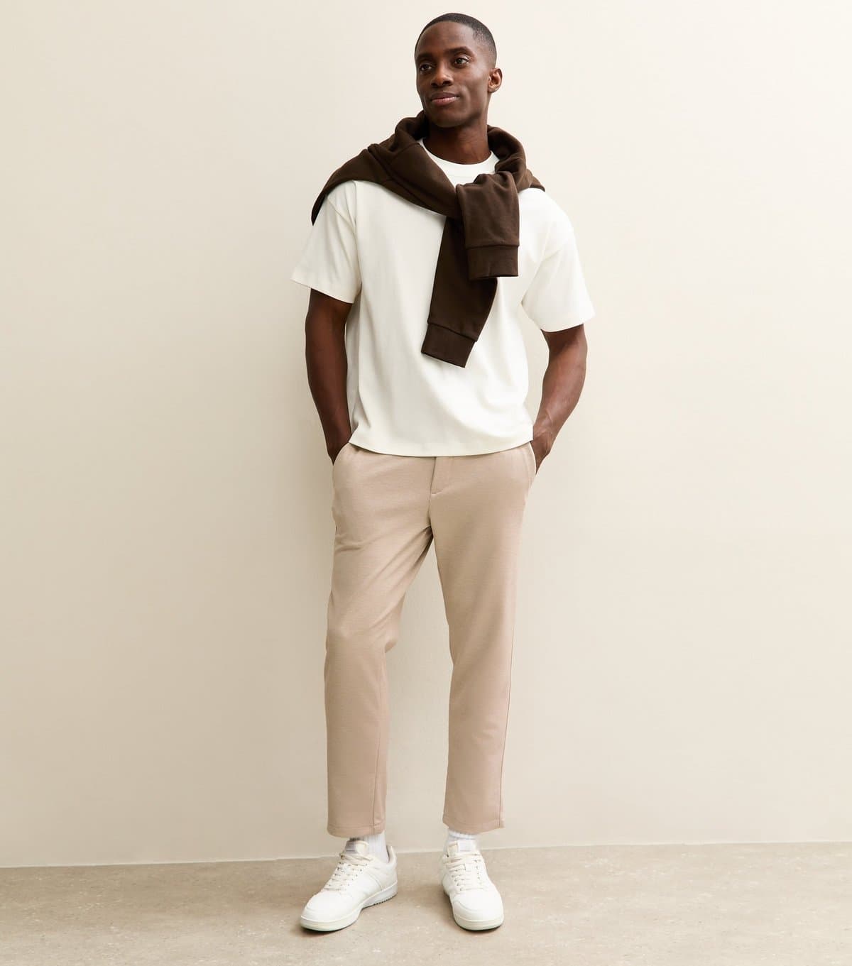 jack & jones Men's Cream Structure Joggers Jack & Jones New Look