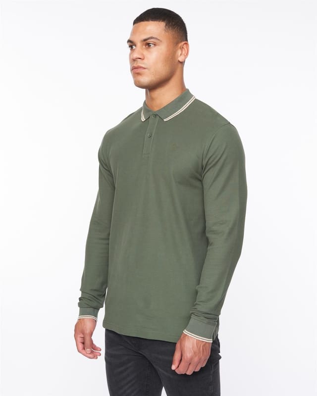 Duck&Cover Duck&Cover Men's Roxberry Long Sleeve Polo in Green - 2