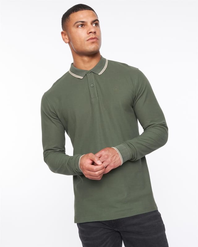Duck&Cover Duck&Cover Men's Roxberry Long Sleeve Polo in Green - 3