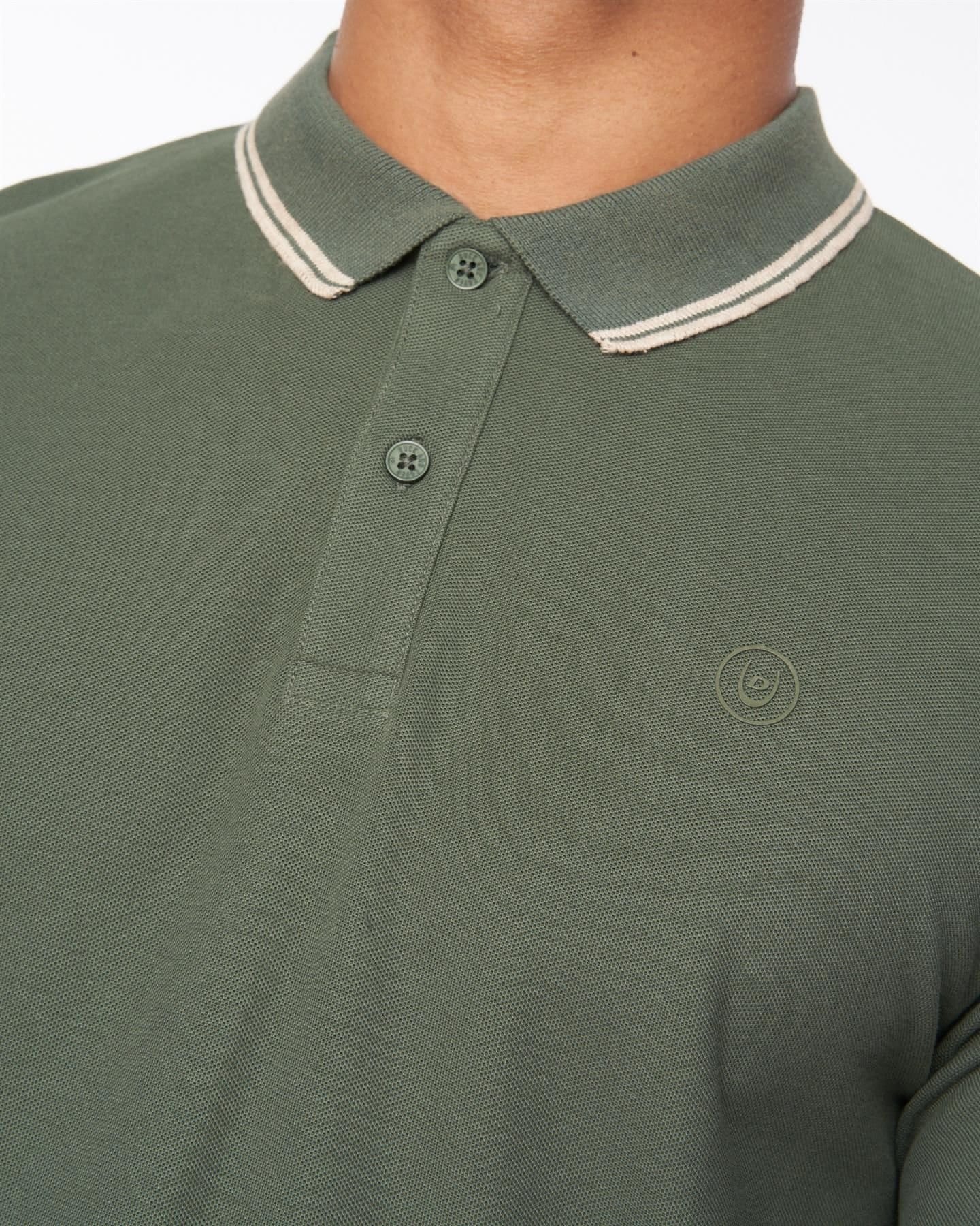 Duck&Cover Duck&Cover Men's Roxberry Long Sleeve Polo in Green - 4