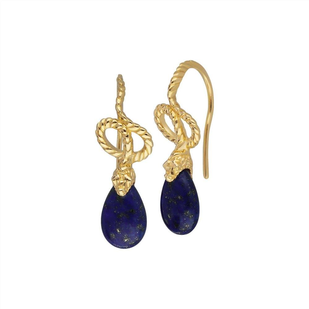 Gemondo Gemondo Women's ECFEW™ Lapis Lazuli Winding Snake Drop Earrings In Sterling Silver in Blue - 1