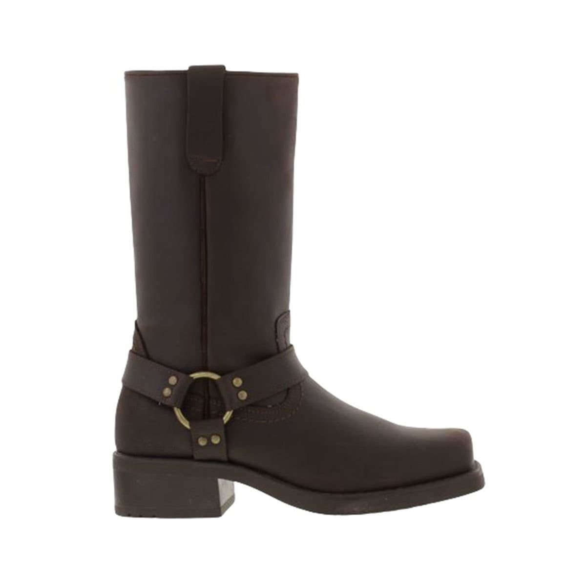 Woodland Woodland Men's Dark Brown Western Harness Leather Boots