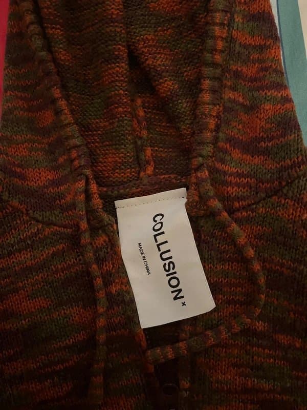 ASOS Knitted cropped multicoloured ASOS hoodie