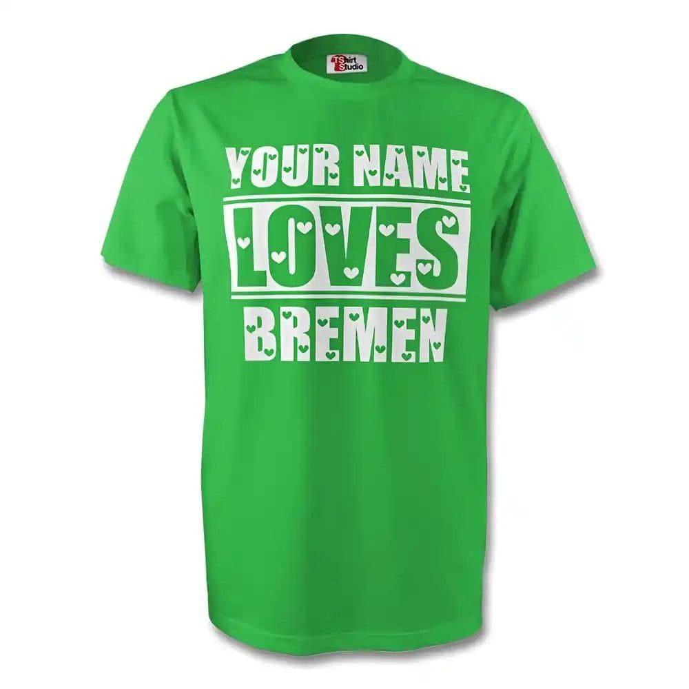 Werder Bremen Werder Bremen Men's Your Name Loves Bremen T-Shirt in Green