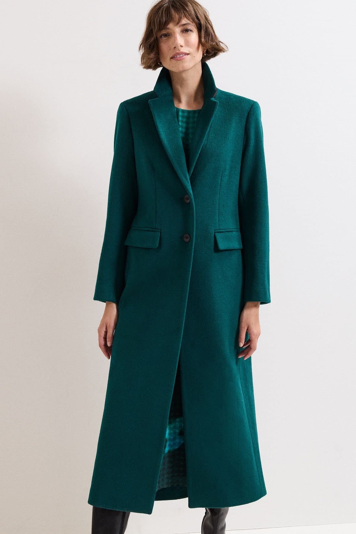 Phase Eight Phase Eight Women's Lydia Long Wool Coat in Turquoise