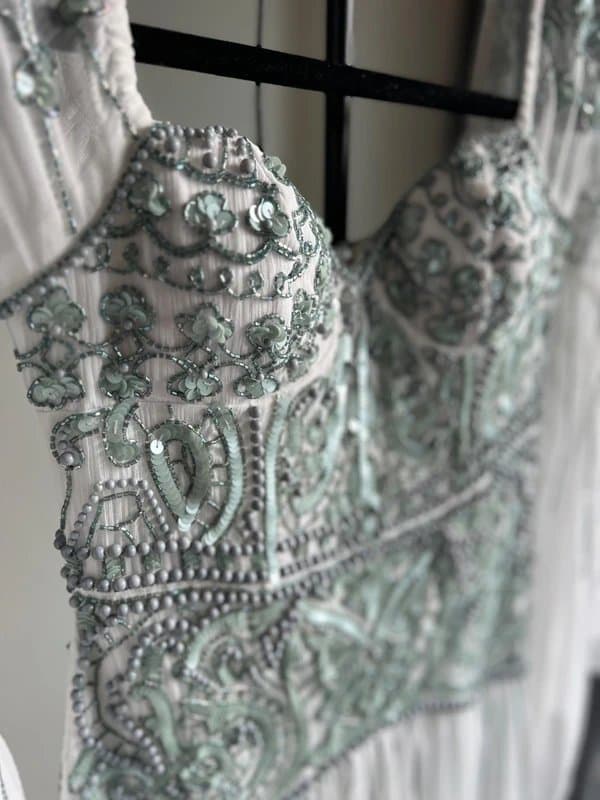 ASOS Design Ethereal Beaded Fairy Maxi Dress | Whimsical Occasion Gown (8-10)