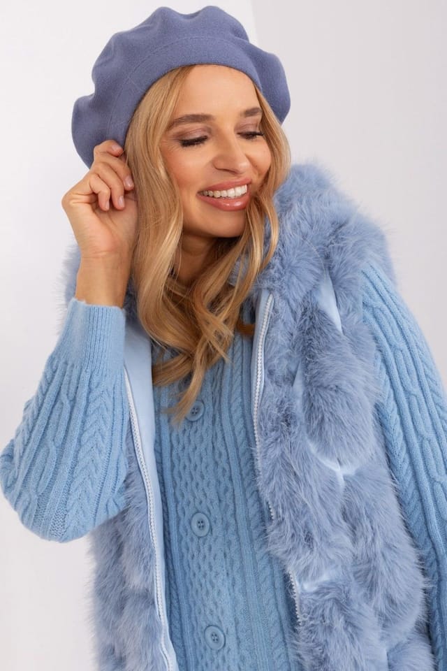 Love Lace Love Lace Women's Beret Classic Wool Style Hat for Everyday Headwear Warm Winter in Blue - 2