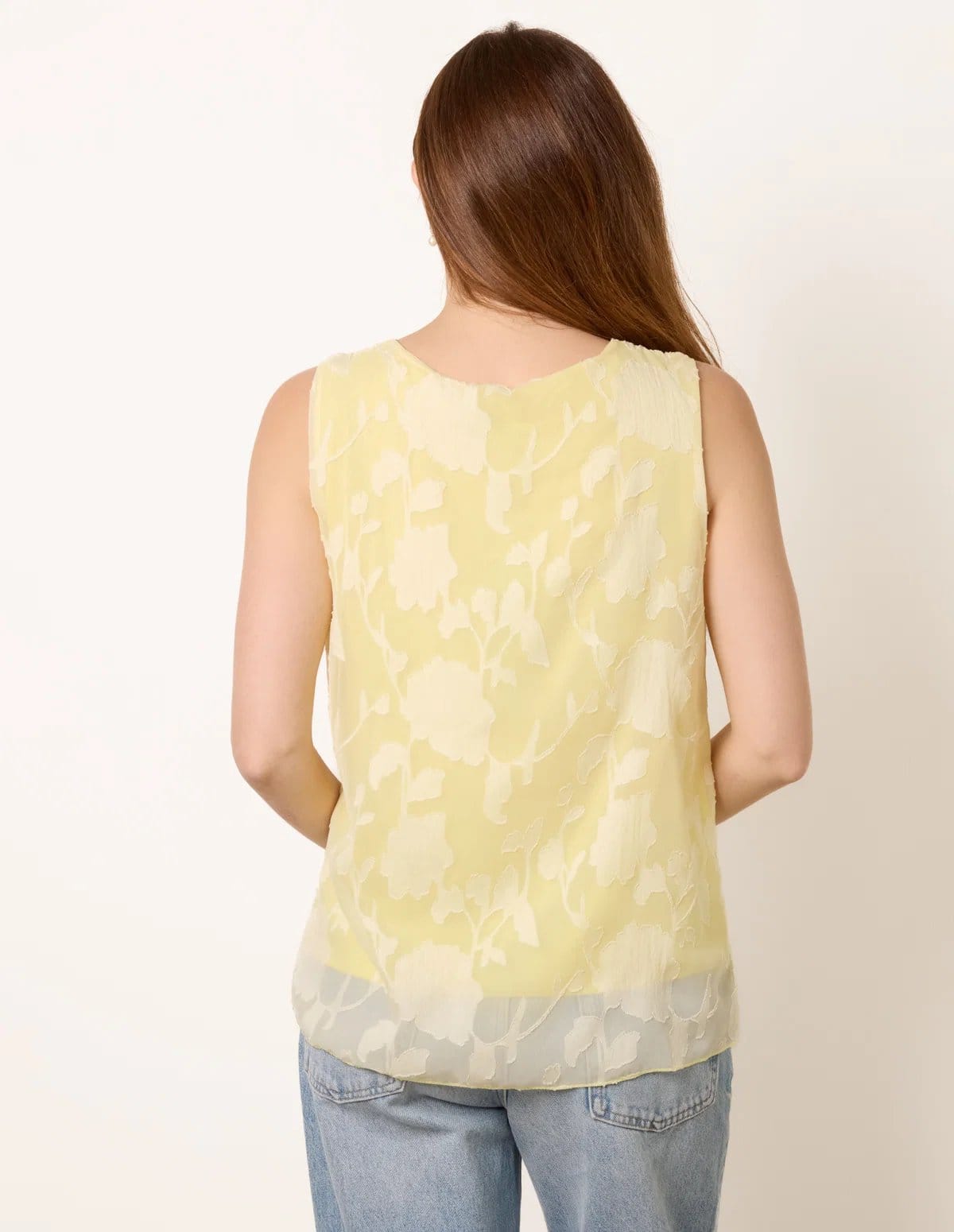 Blue Vanilla Sleeveless Lace Pleated Top - 4
