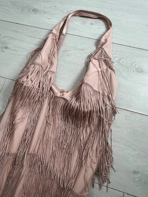 ASOS ASOS dusty pink tassel flapper party dress size 4