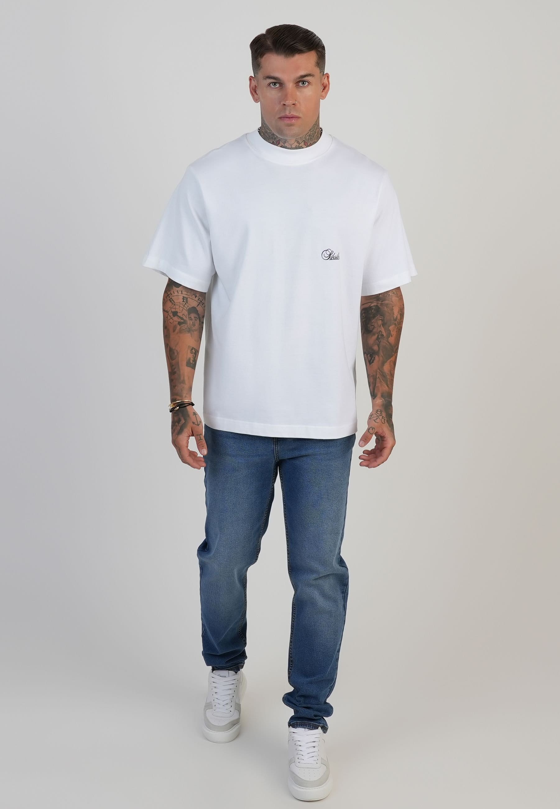 SikSilk SikSilk Men's Slim Fit Jeans in Mid Blue - 4