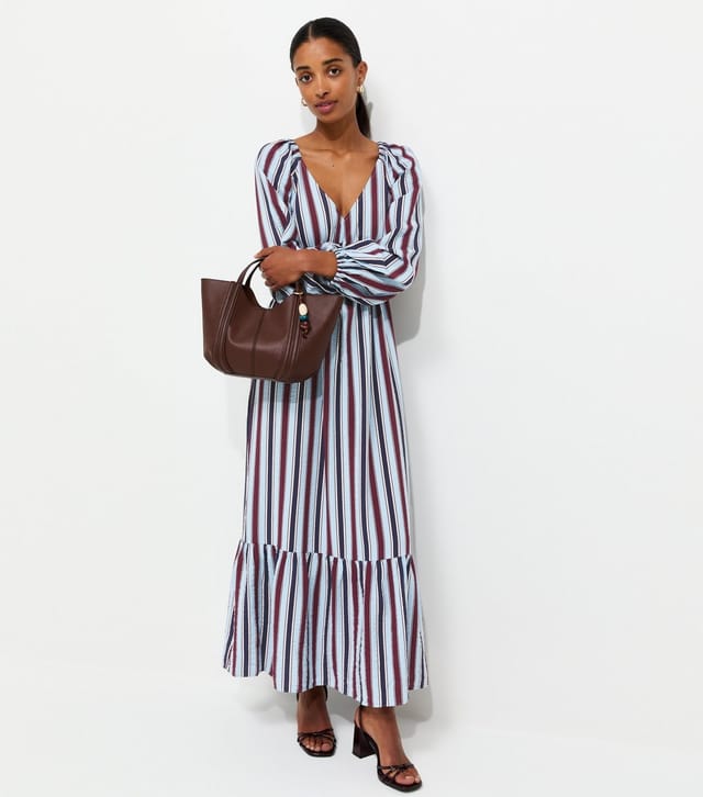 New Look Women's Blue Striped Long Sleeve Smock Midi Dress New Look - 3