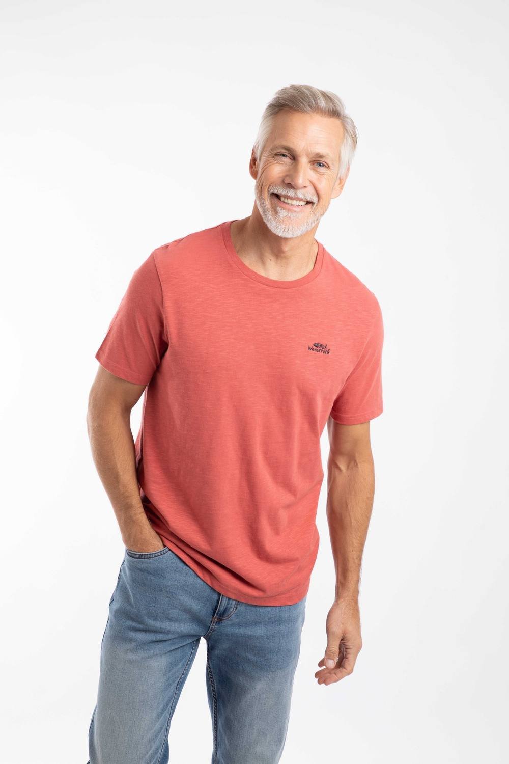 Weird Fish Weird Fish Men's Fished Branded T-Shirt in Light Red - 3