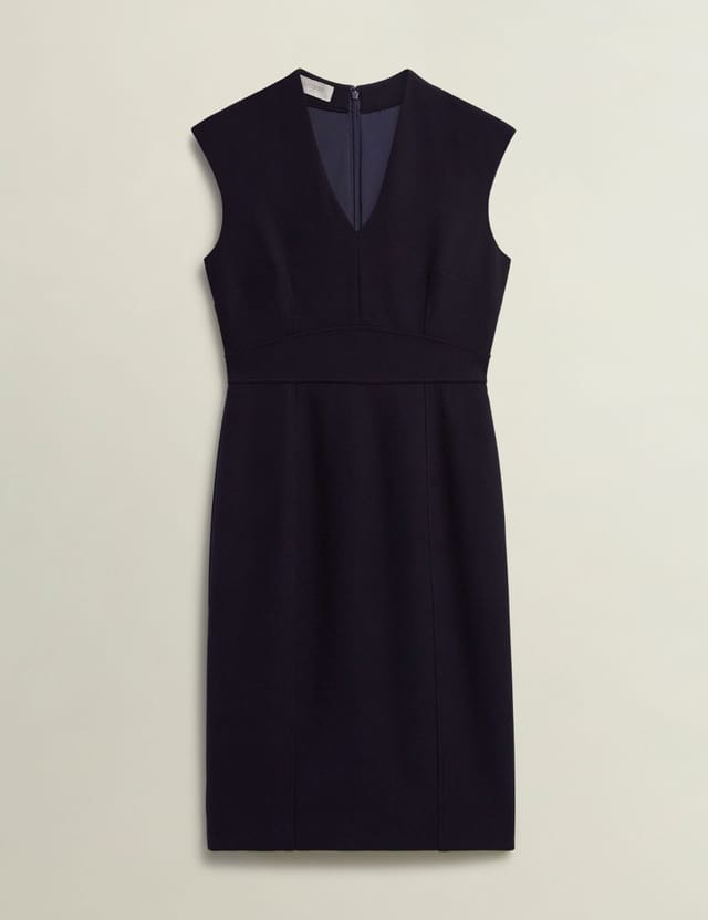 Hobbs London Hobbs London Women's Aly V-Neck Knee Length Dress in Dark Navy - 2