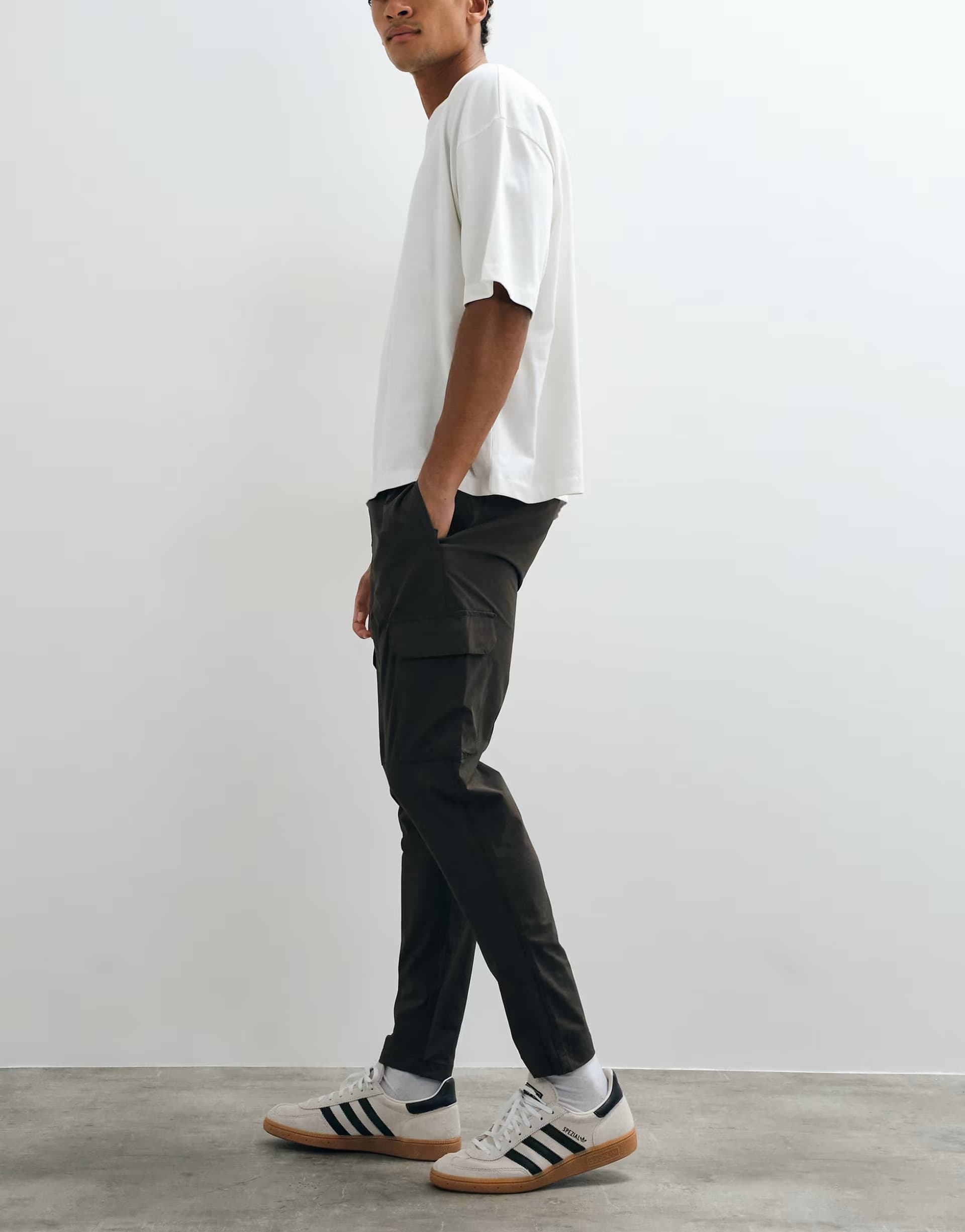 ASOS Brave Soul ripstop cargo trousers with elasticated waist in khaki
