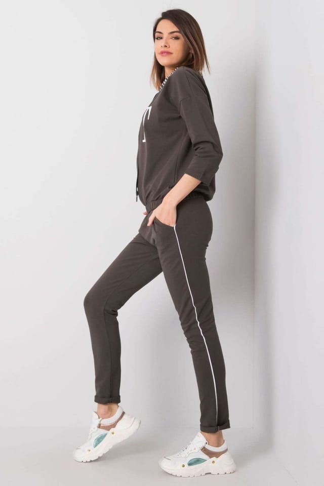 Love Lace Love Lace Women's 3/4 Sleeve Sweatshirt Tracksuit Set in Dark Grey - 2