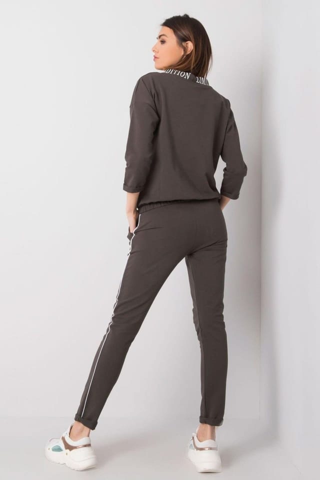 Love Lace Love Lace Women's 3/4 Sleeve Sweatshirt Tracksuit Set in Dark Grey - 3