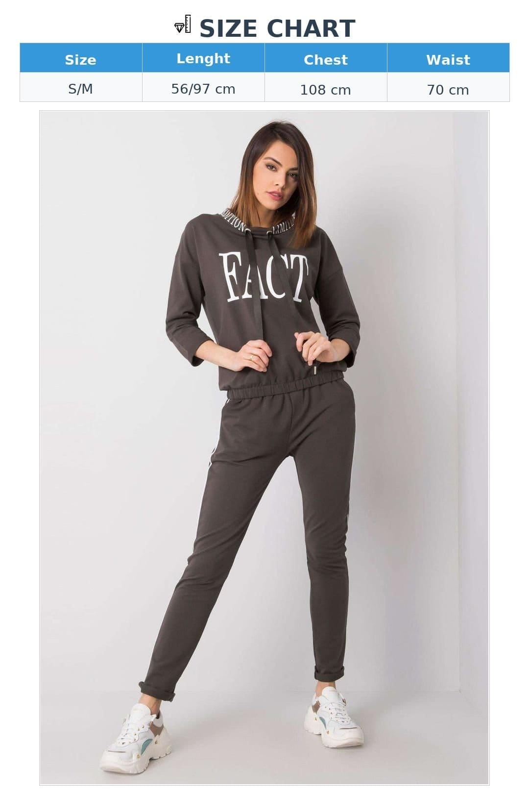 Love Lace Love Lace Women's 3/4 Sleeve Sweatshirt Tracksuit Set in Dark Grey - 4