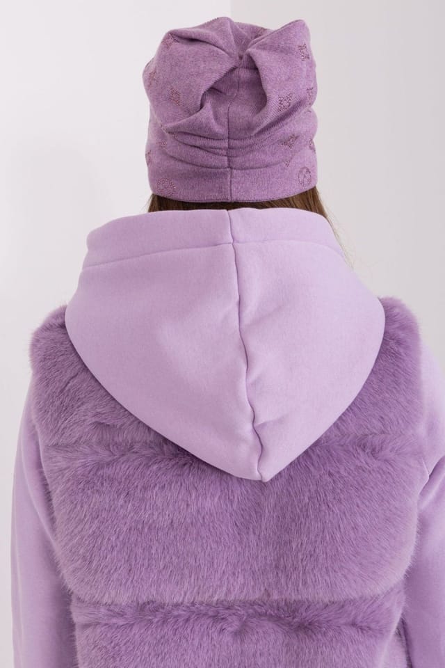 Love Lace Love Lace Women's Warm Winter Soft Cashmere Beanie Hat with Rhinestone Detail in Violet - 3