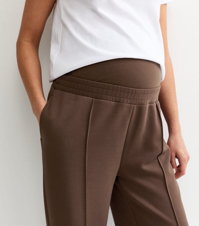 New Look Women's Maternity Premium Dark Brown Wide Leg Joggers New Look - 2