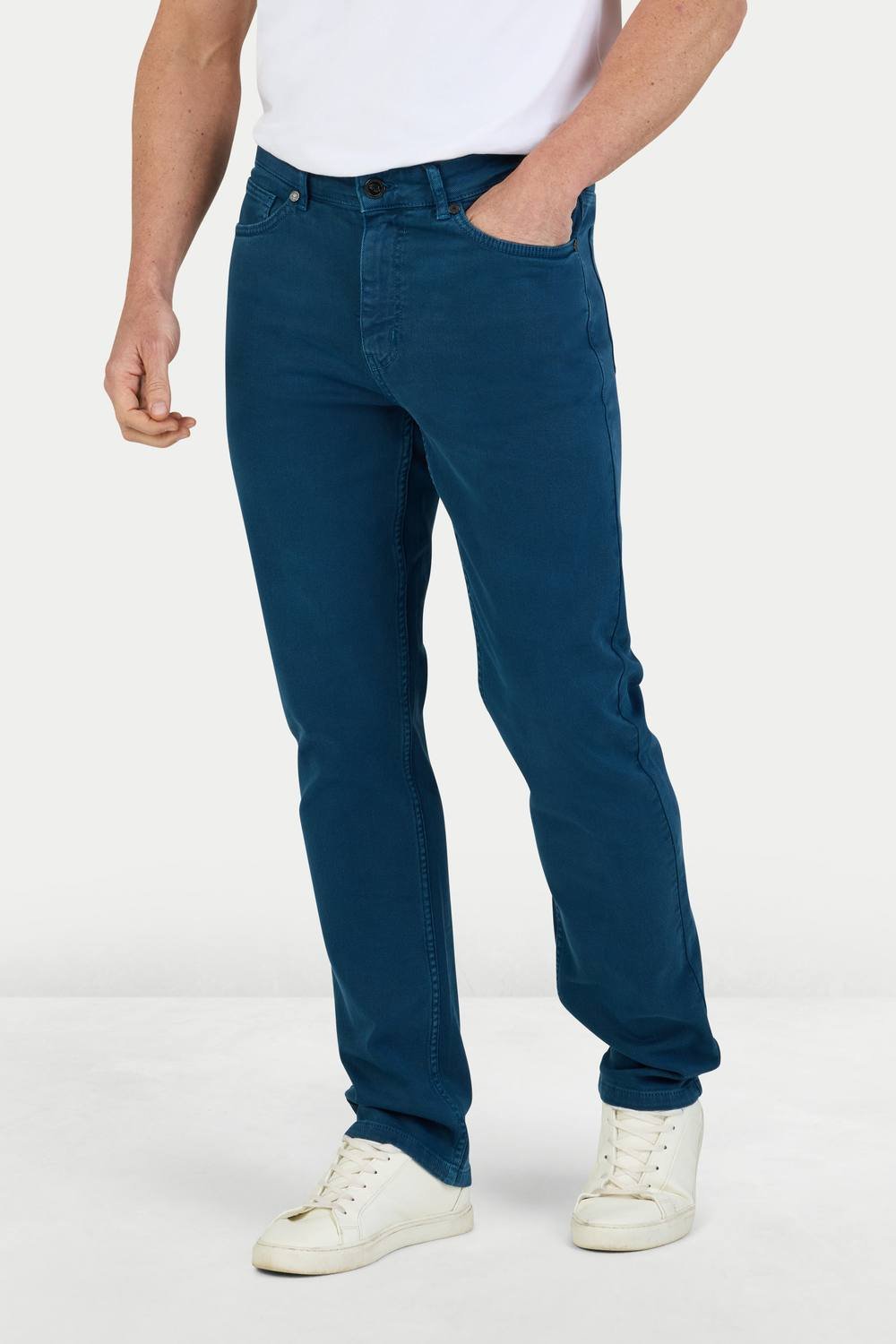raging bull Raging Bull Men's Coloured Denim Stretch Trouser in Mid Blue - 4