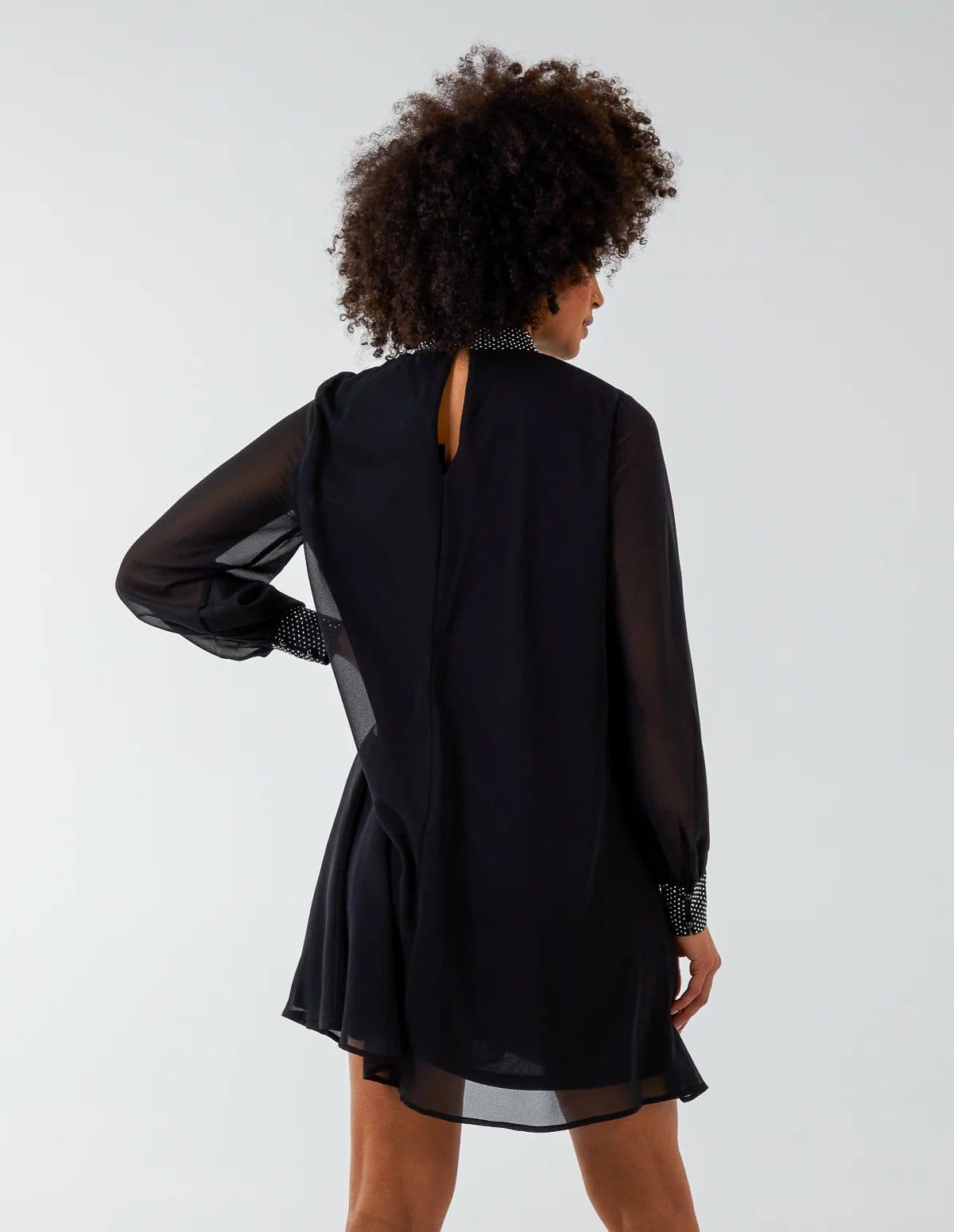 Blue Vanilla Shift Diamante Collar Midi Dress - 4