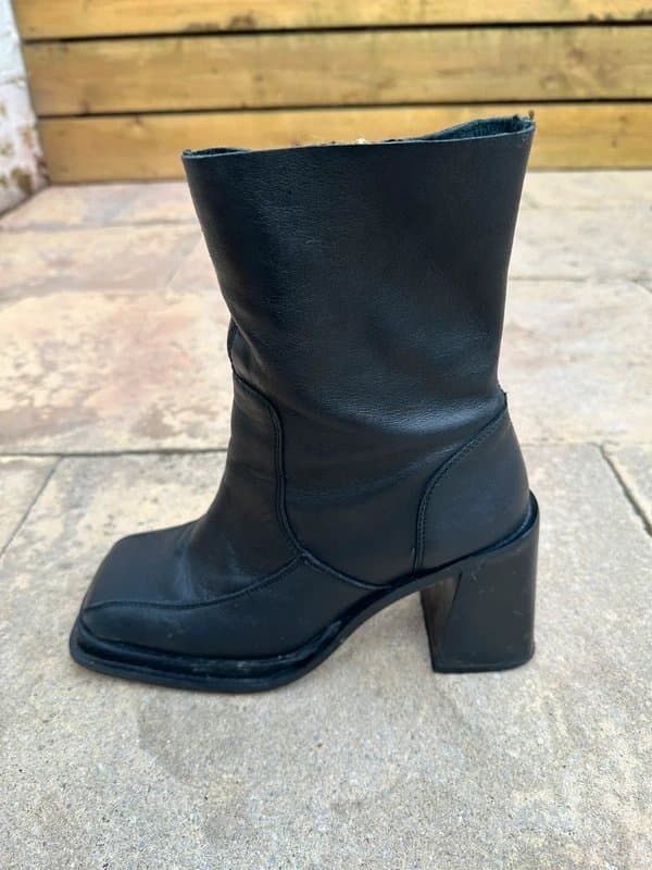 ASOS ASOS leather Boots chunky square toe