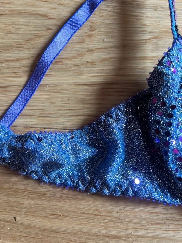 Topshop Vintage Topshop Purple Sequin Bra Top - UK 34B Made in UK - 1