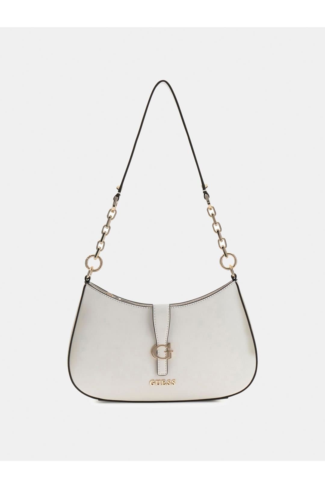 Guess Guess Women's Carrie Top Zip Shoulder Bag Stone