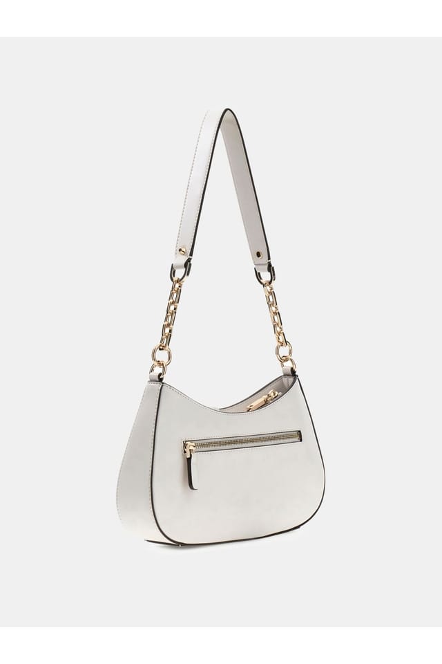 GUESS Guess Women's Carrie Top Zip Shoulder Bag Stone - 2