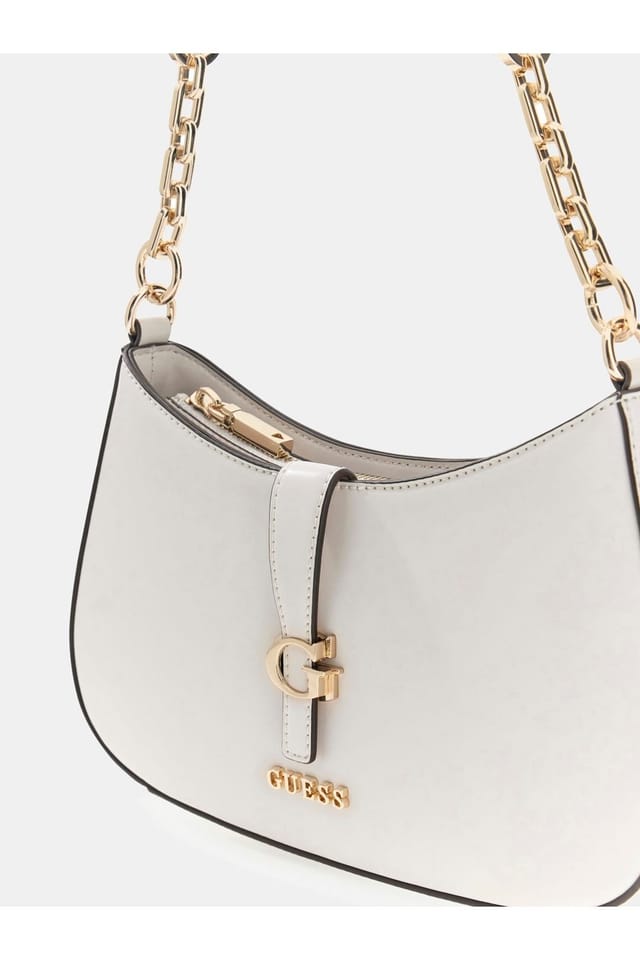 GUESS Guess Women's Carrie Top Zip Shoulder Bag Stone - 3