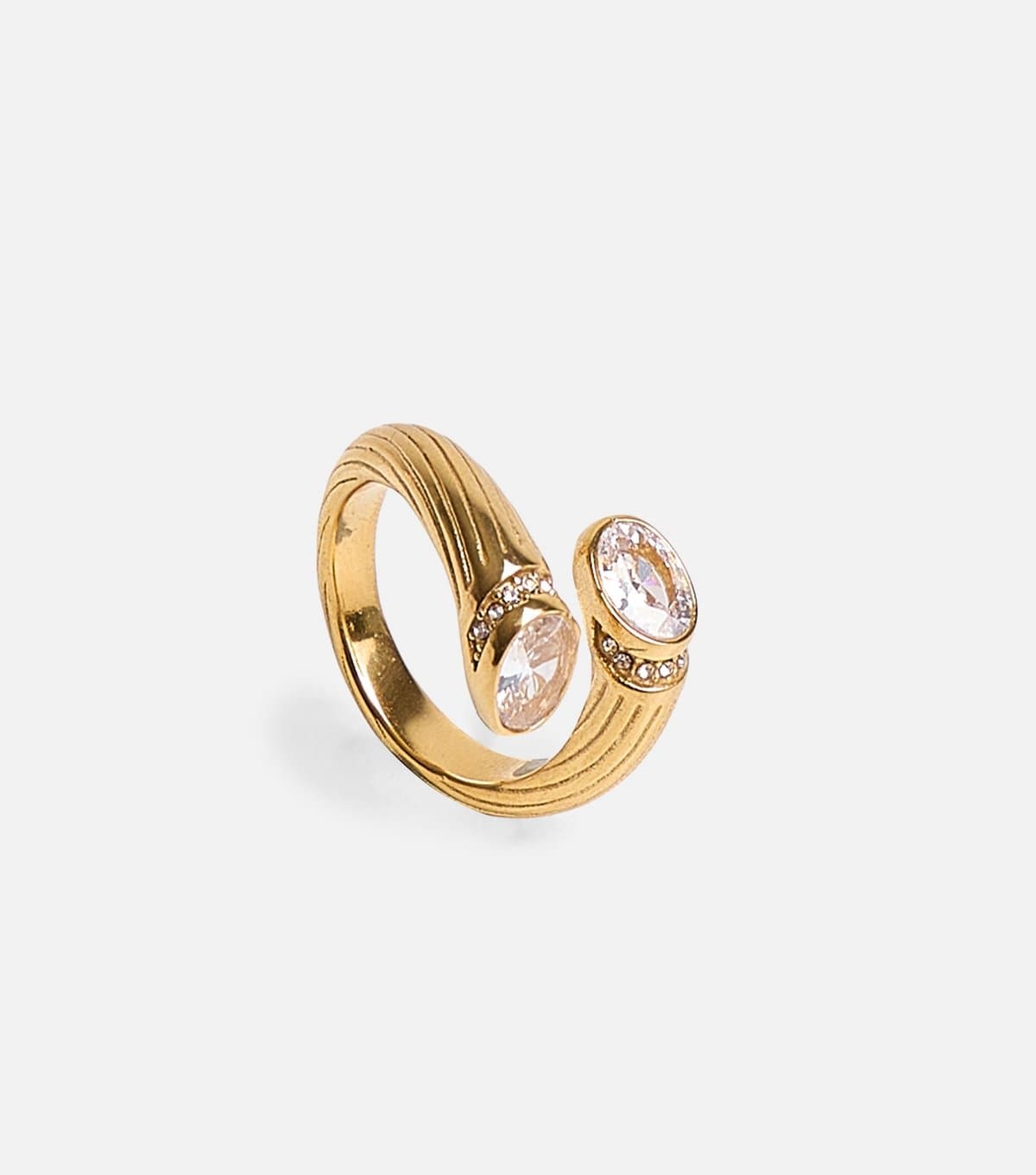 Public Desire Gold Tone Wrap Diamanté Ring Public Desire New Look