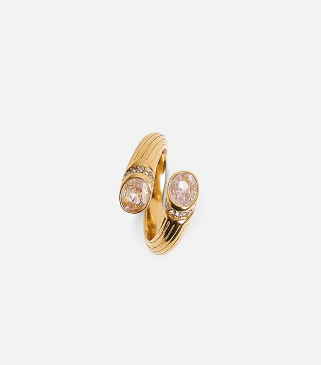 Public Desire Gold Tone Wrap Diamanté Ring Public Desire New Look - 2