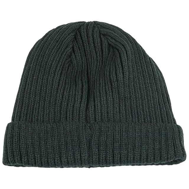 4F 4F Men's H4Z22 Logo Turned Up Cuff Beanie in Green - 2