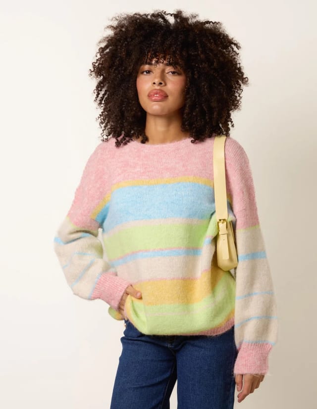 Blue Vanilla Round Neck Stripe Jumper - 2