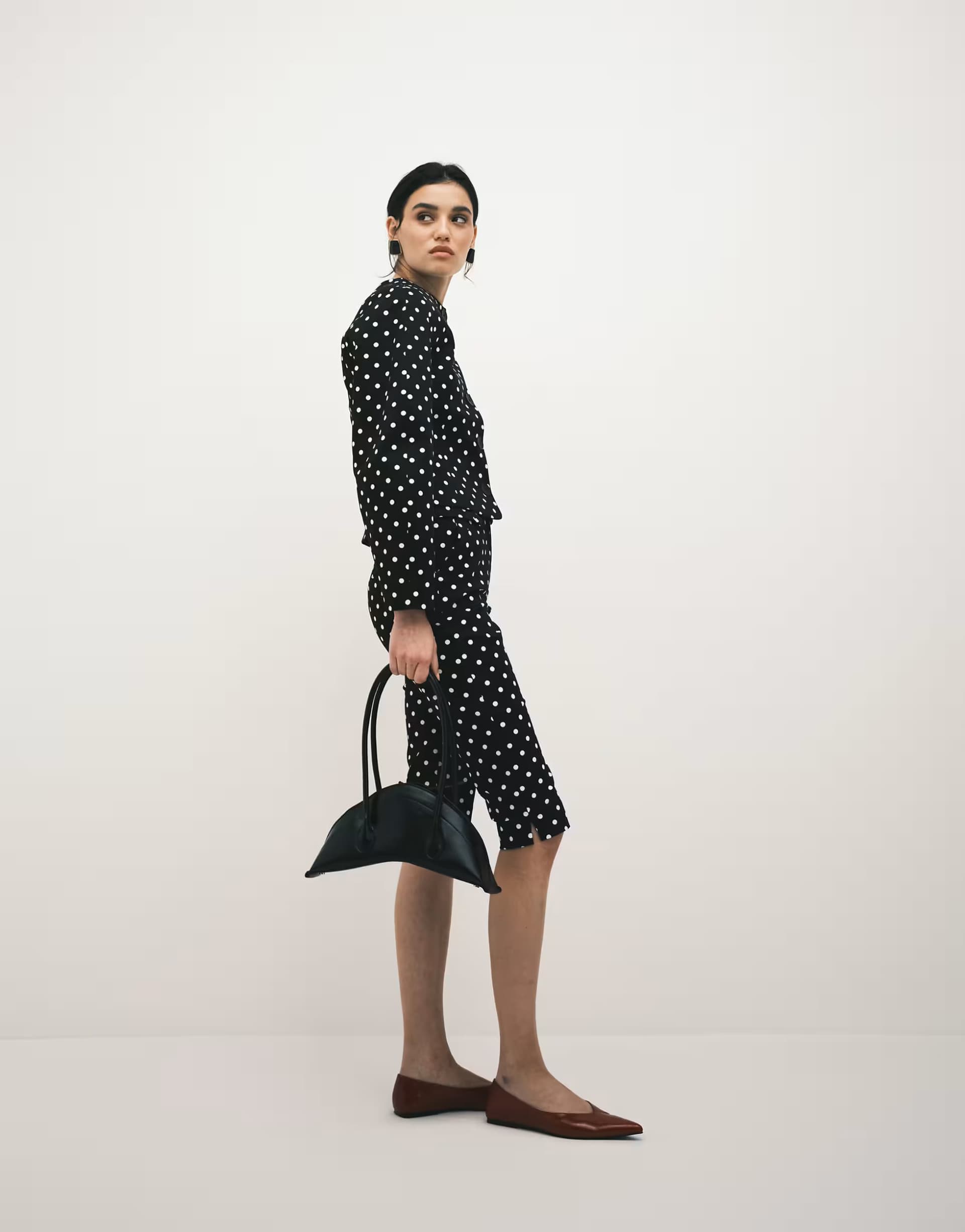 ASOS ASOS DESIGN Mix & Match collarless blazer, bandeau, capri trousers in mono spot