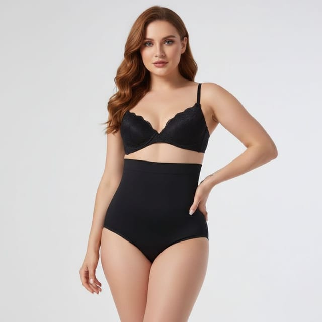GWB Shapewear GWB Shapewear Women's High Waist Tummy Control Shapewear Brief Short in Black - 2