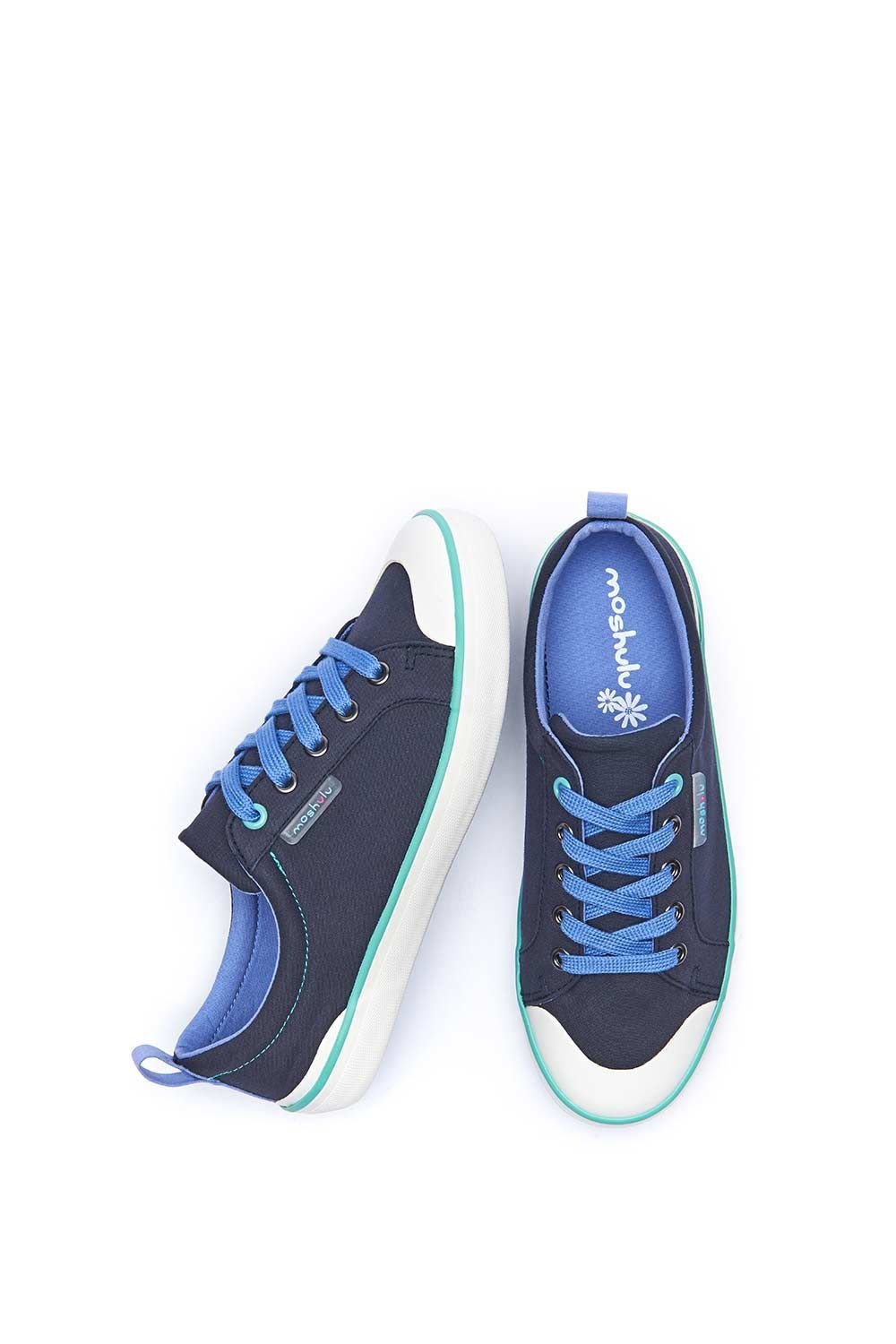 Moshulu Moshulu Women's 'Mousehall' Comfortable Lace Up Trainers in Indigo - 2